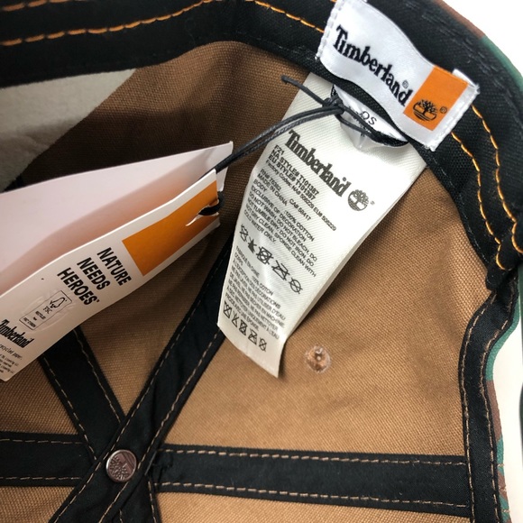 Timberland Camo Hat Cap Cotton Canvas NWT SnapBack Adjustment w Logo Camouflage - Picture 5 of 8